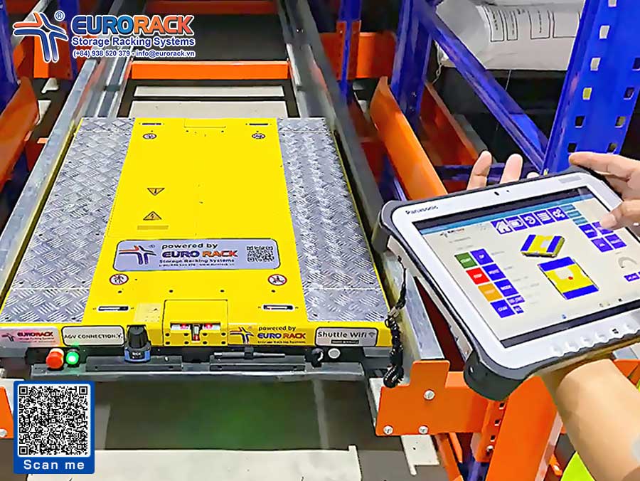 Automatic robot shuttle rack control - orbiter wifi racking system control