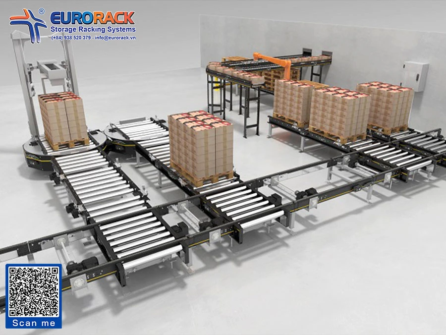 Nguyên lý hoạt động của băng tải Pallet
